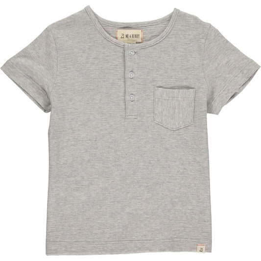 me and Henry dodger henley grey, toddler, little boy, baby boy, pocket, short sleeve, t-shirt
