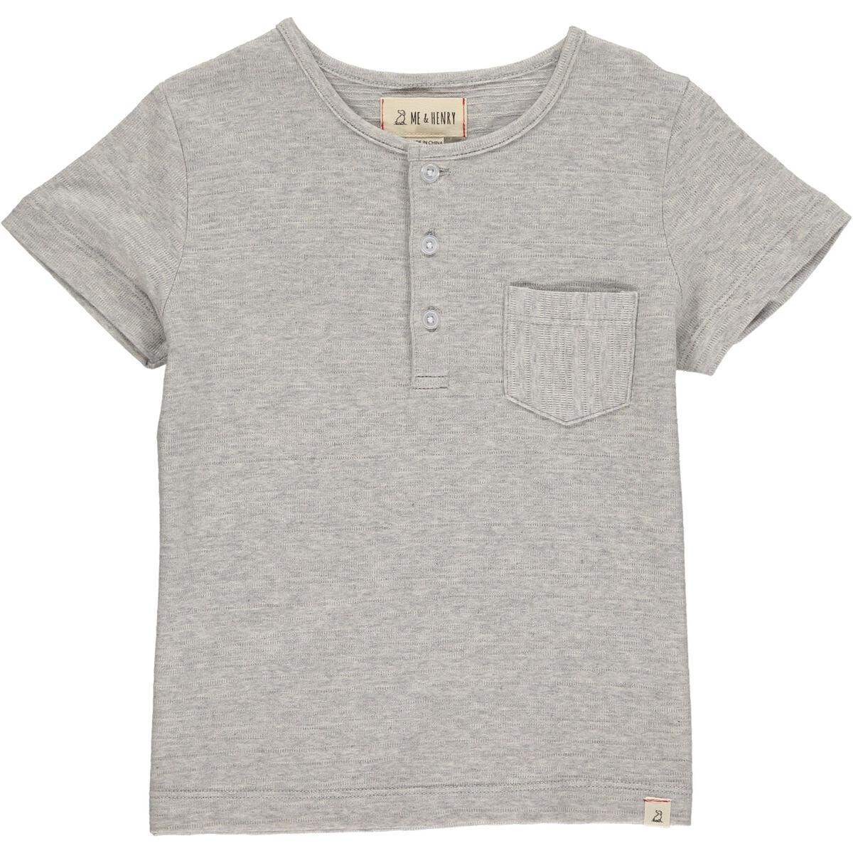 me and Henry dodger henley grey, toddler, little boy, baby boy, pocket, short sleeve, t-shirt