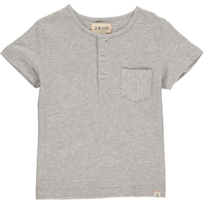 me and Henry dodger henley grey, toddler, little boy, baby boy, pocket, short sleeve, t-shirt