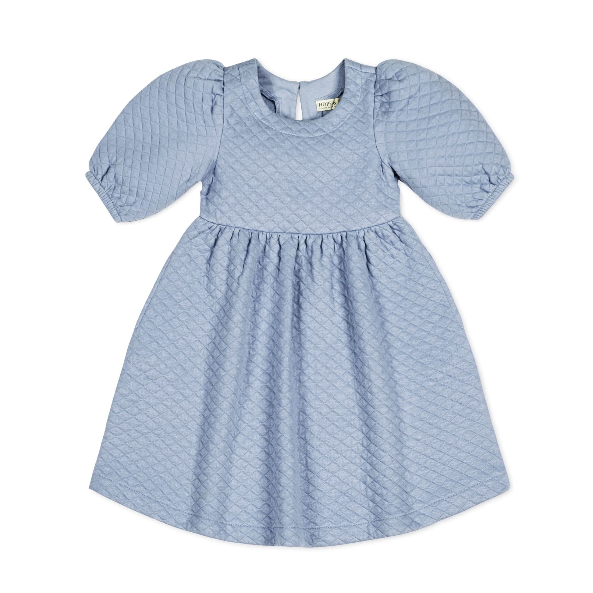 Hope and Henry Quilted Puff Sleeve Dress Dusty Blue Quilted Momma Bear Boutique Hope and Henry Quilted Puff Sleeve Dress Dusty Blue Quilted Momma Bear Boutique