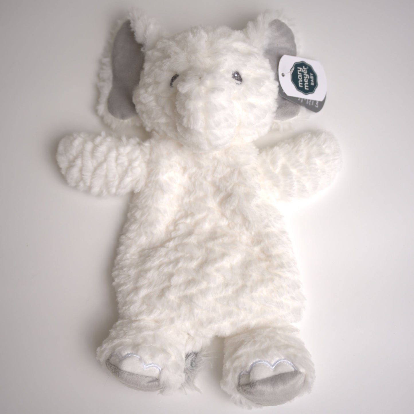 plushie baby lovie comfort toy security white grey elephant mary meyer