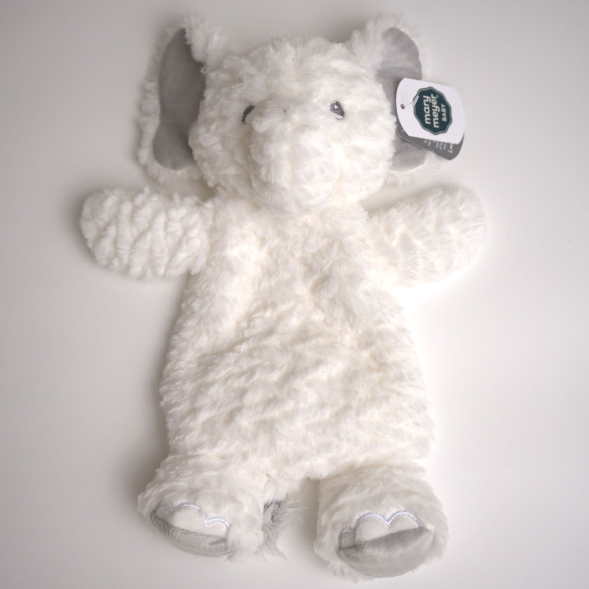 plushie baby lovie comfort toy security white grey elephant mary meyer