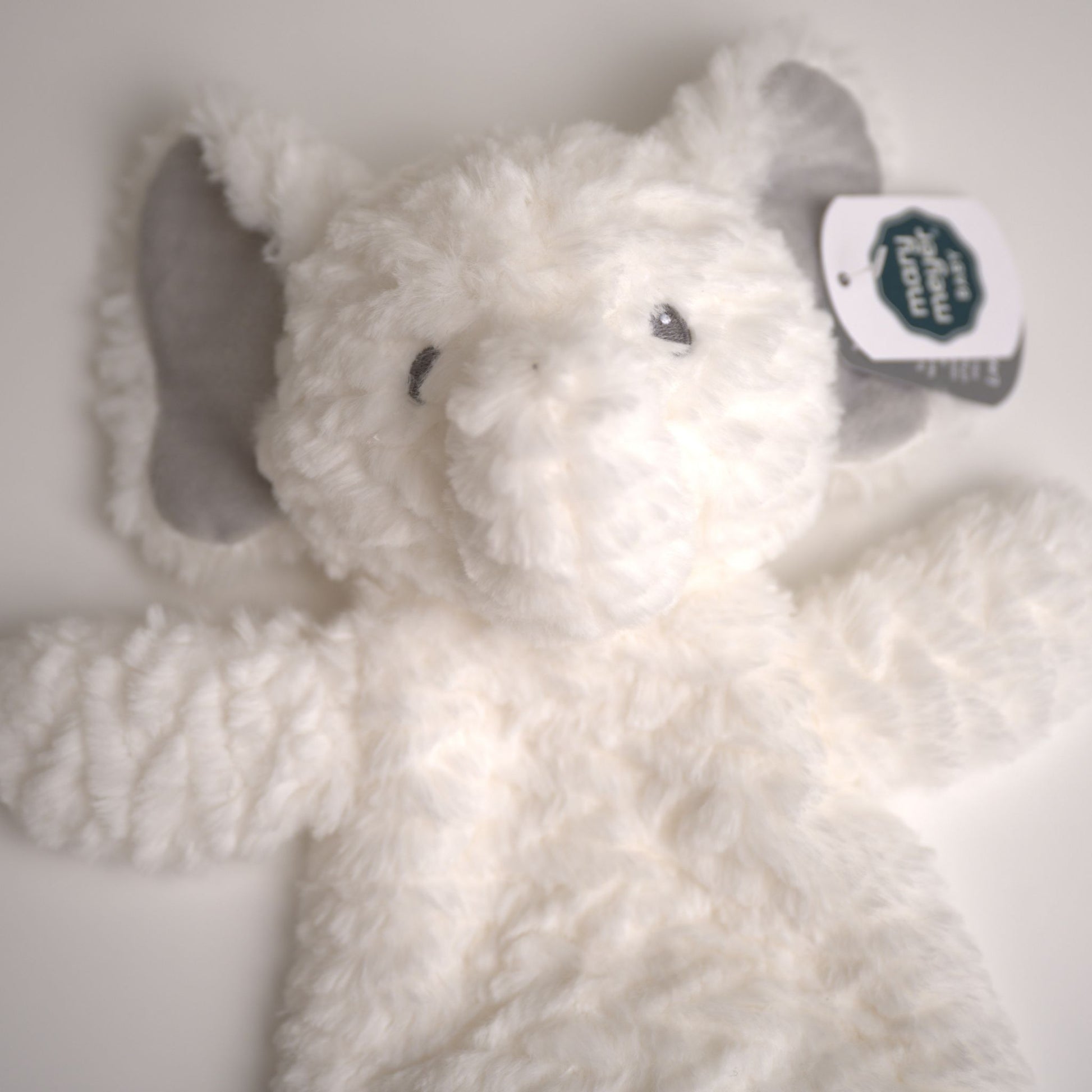 plushie baby lovie comfort toy security white grey elephant mary meyer