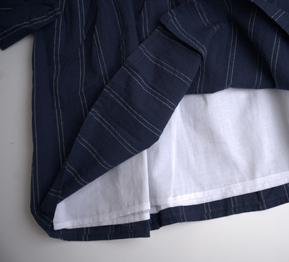 ettie and hh clown dress navy long sleeve dress navy pinstripe 