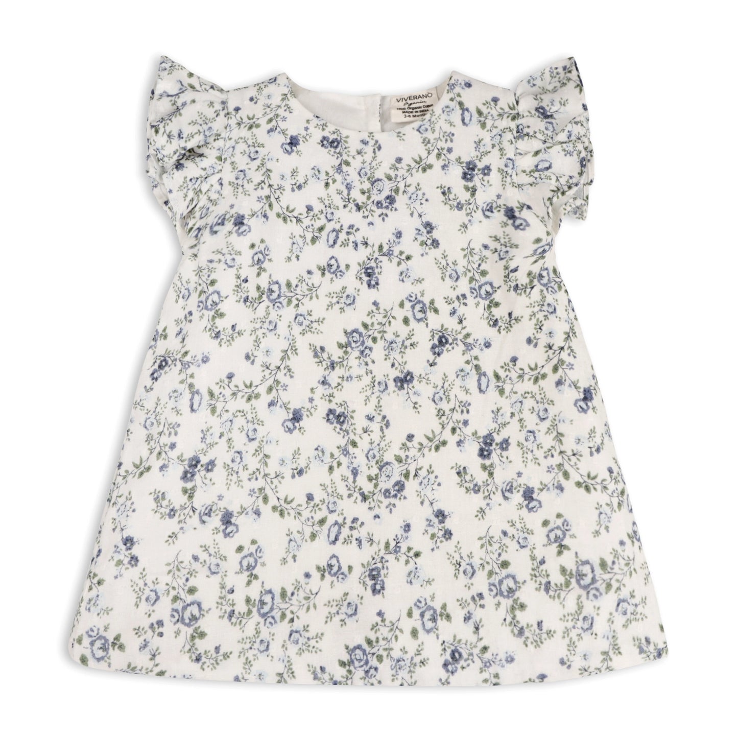 Viverano Organics Celia Floral Baby  Blouse w/Bow & Bloomer (Organic) – Navy Ditsy Floral