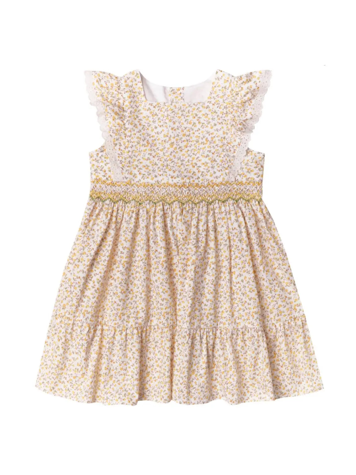 smocked yellow floral dress summer dress easter dress