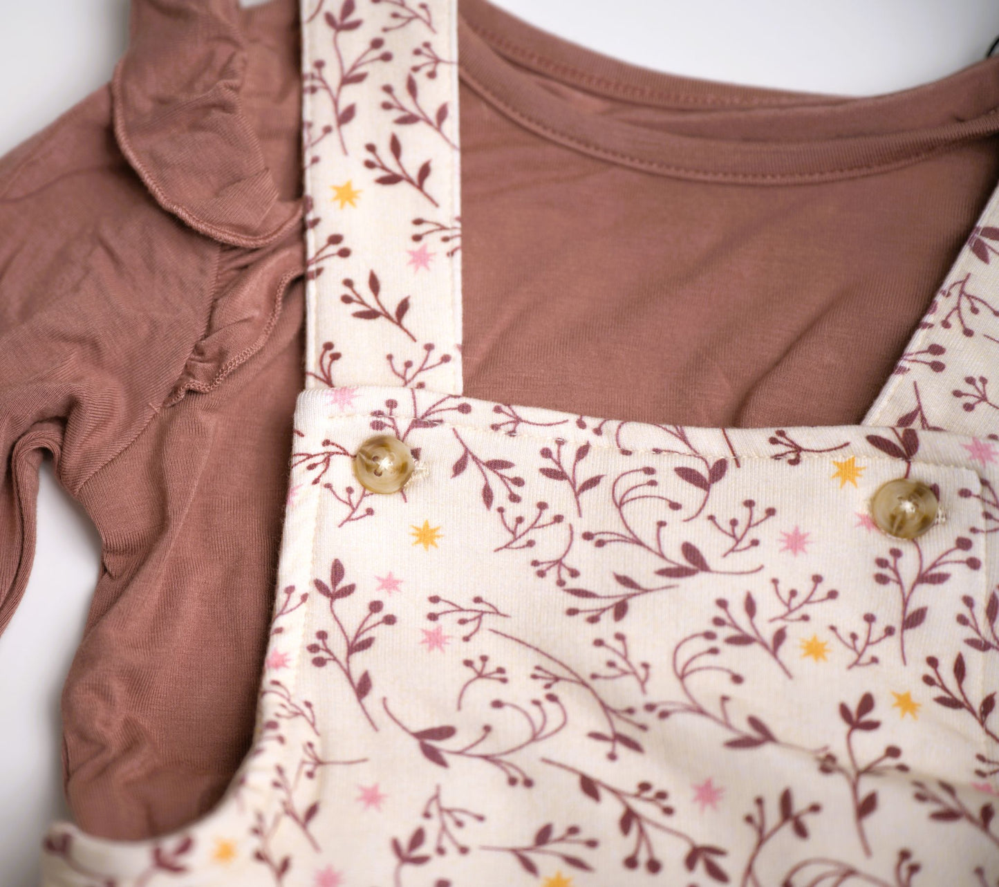 babysprout mauve long sleeve with white floral jumper dress