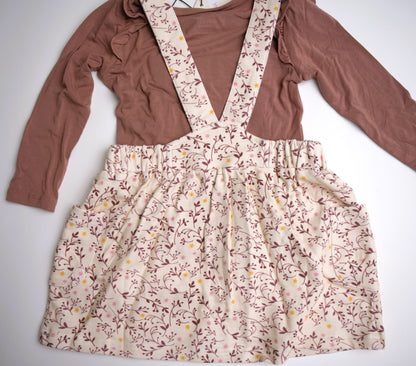 babysprout mauve long sleeve with white floral jumper dress