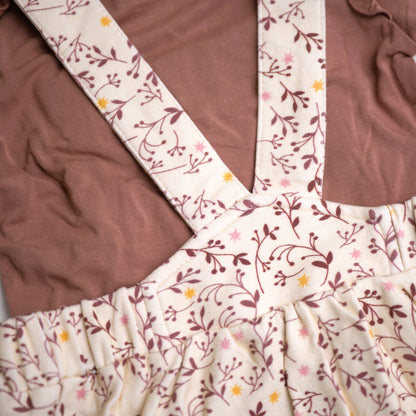 babysprout mauve long sleeve with white floral jumper dress