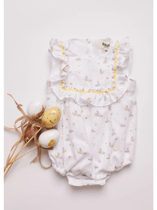 baby girl bunnies romper