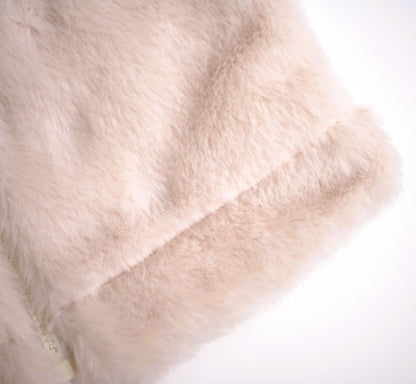 babysprouts cream fur vest with zipper and high collar