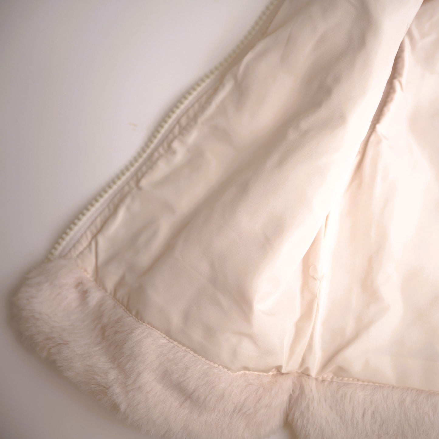 babysprouts cream fur vest with zipper and high collar