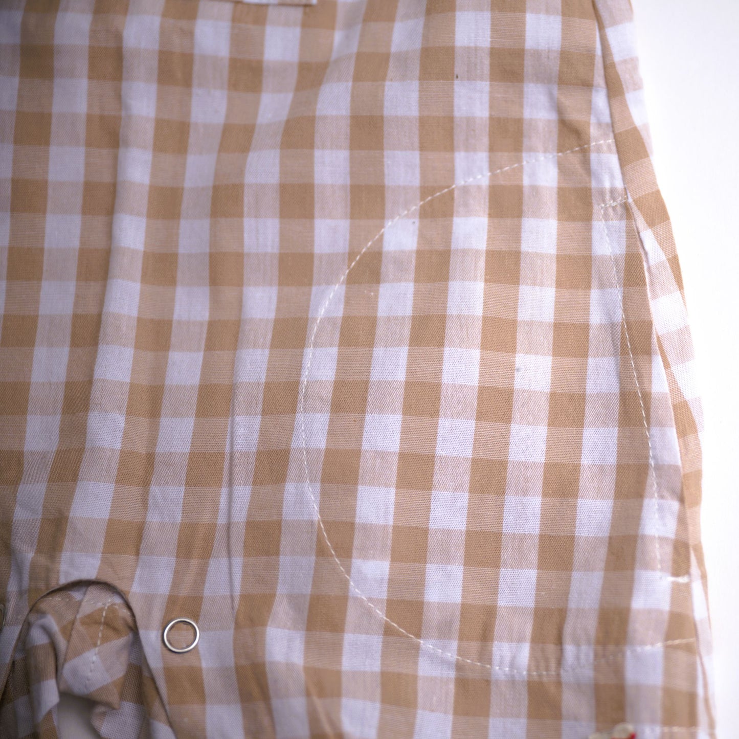 Me & Henry Galleon Plaid Woven Overalls – Beige