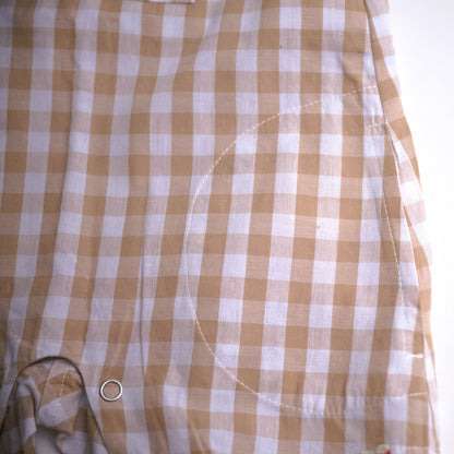 Me & Henry Galleon Plaid Woven Overalls – Beige