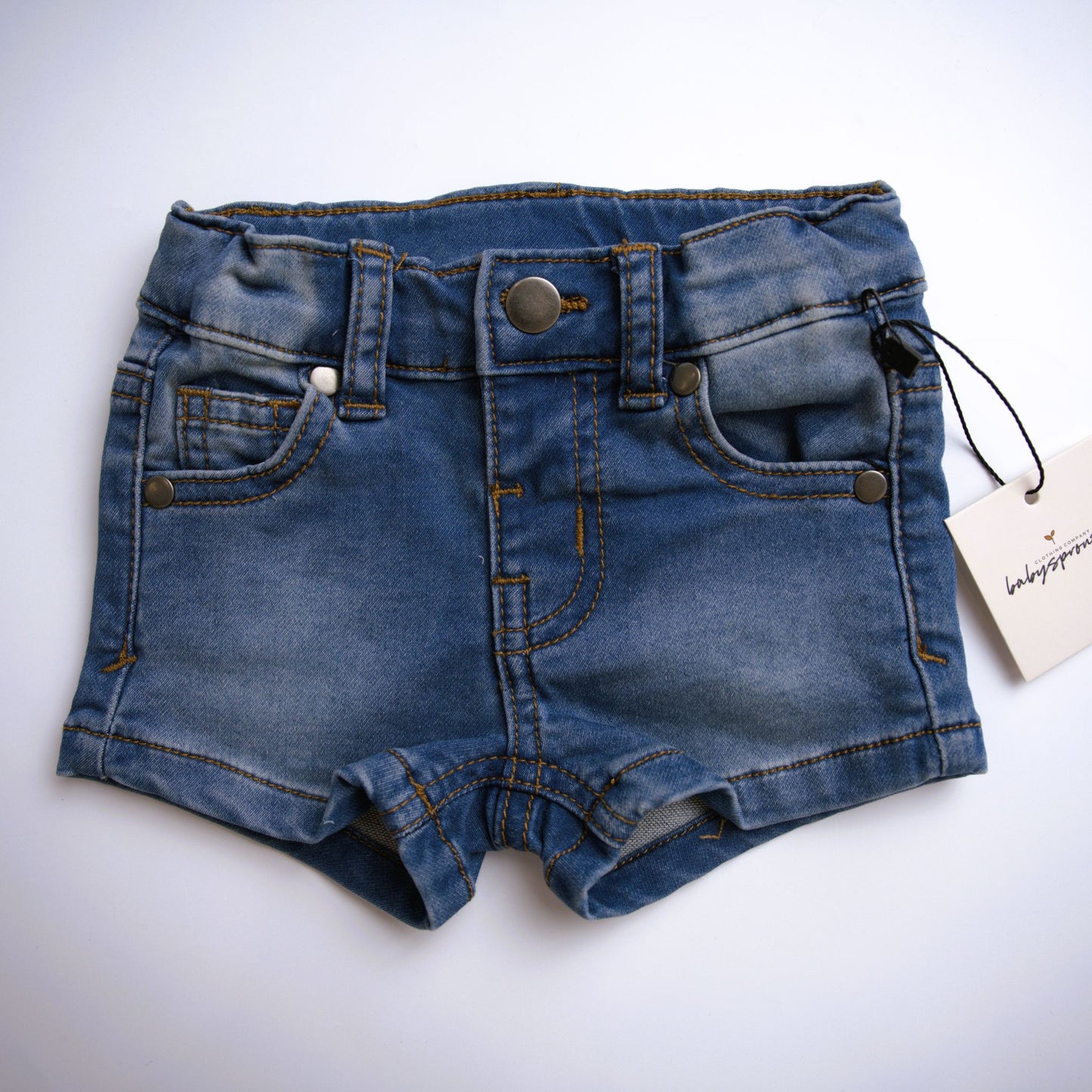 Babysprouts Clothing Company Girl's Denim Shorts - Mid Wash Blue