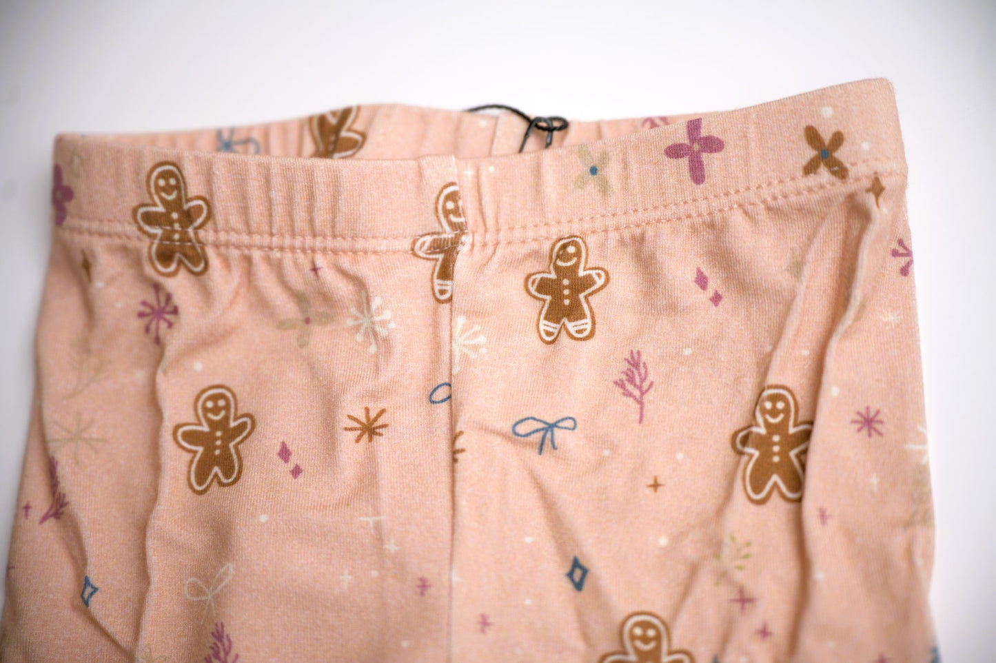 babysprouts bamboo cotton pink gingerbread man leggings, girl, baby christmas, holiday leggings