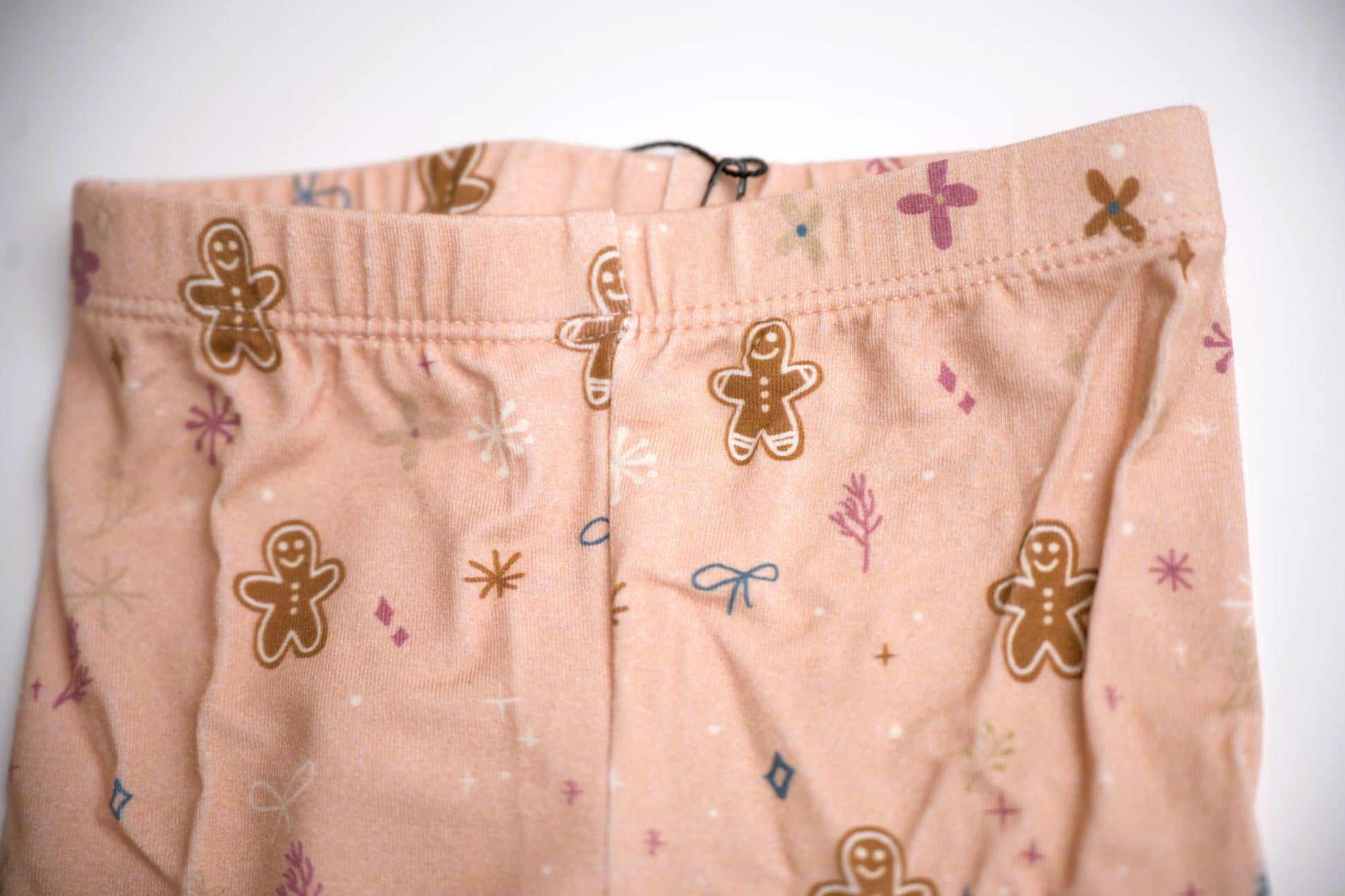babysprouts bamboo cotton pink gingerbread man leggings, girl, baby christmas, holiday leggings