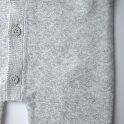 Hope and henry, jacquard, sweater, romper, full length buttons, gray, long sleeve, baby boy
