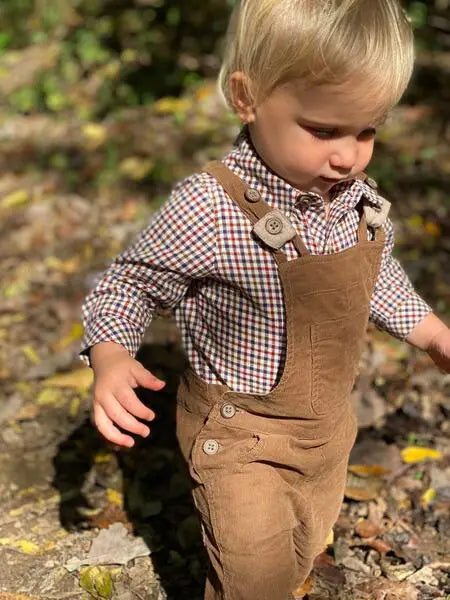 me and Henry Harrison cord overalls brown, corduroy, boy, pants