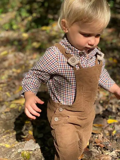 me and Henry Harrison cord overalls brown, corduroy, boy, pants