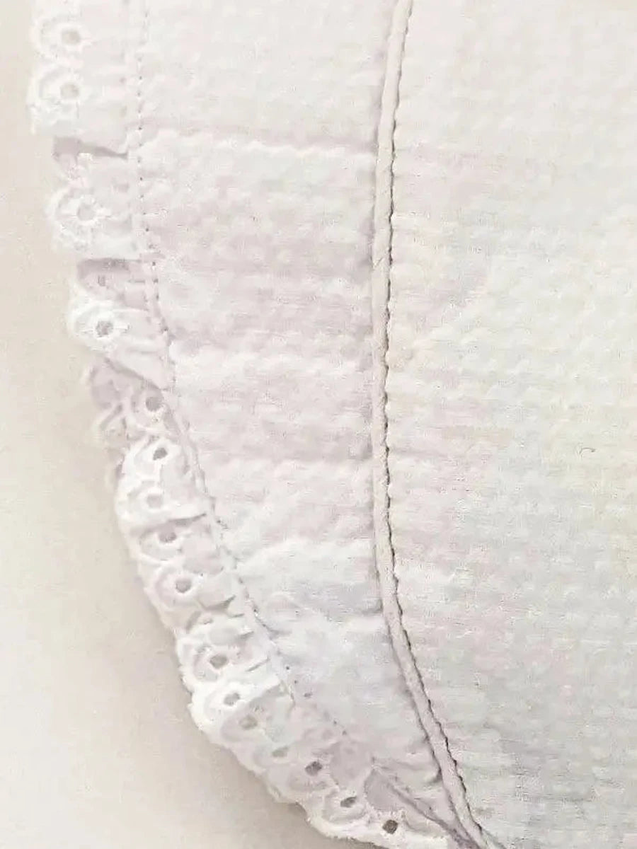 Huggalugs white baby bonnet perfect for Easter and weddings