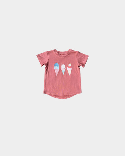 baby sprouts rose bamboo cotton ice cream tee shirt