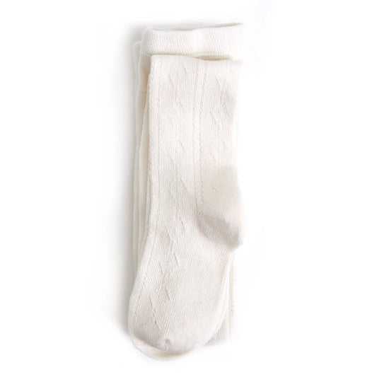 Little Stocking Co. Fancy Knit Tights - Ivory