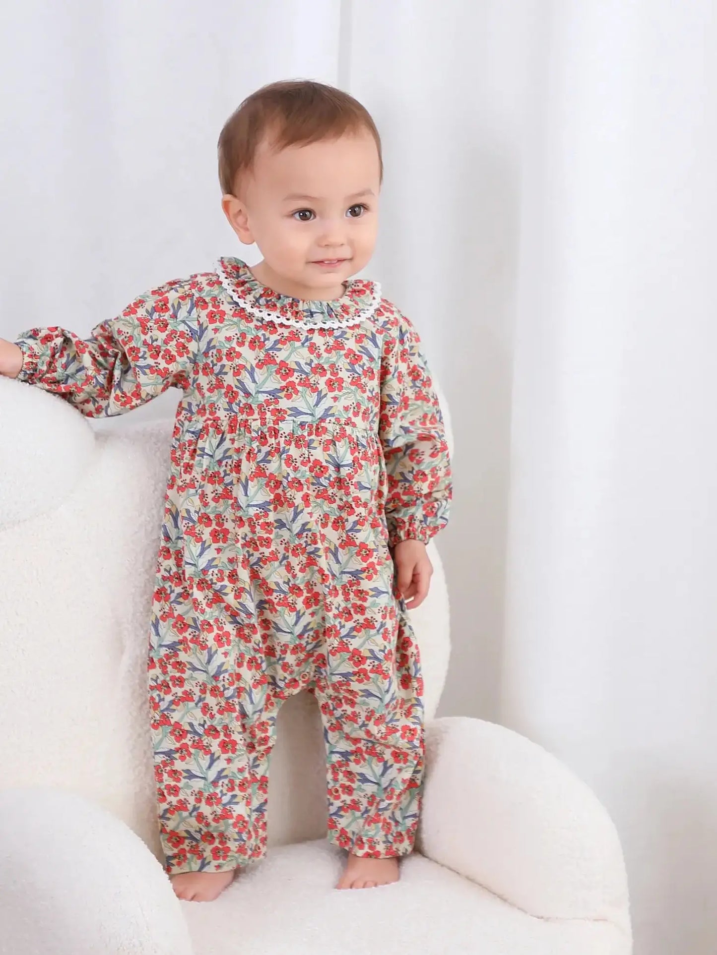 Lazament Organic Floral Red Romper