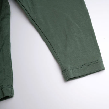 babysprouts, green, pine, girls, leggings, bamboo cotton

