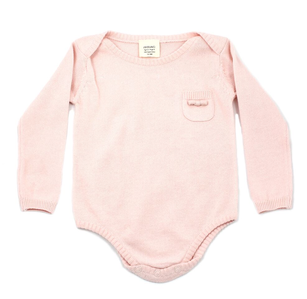 viverano long sleeve onesie sweater onesie organic cotton body suit pink