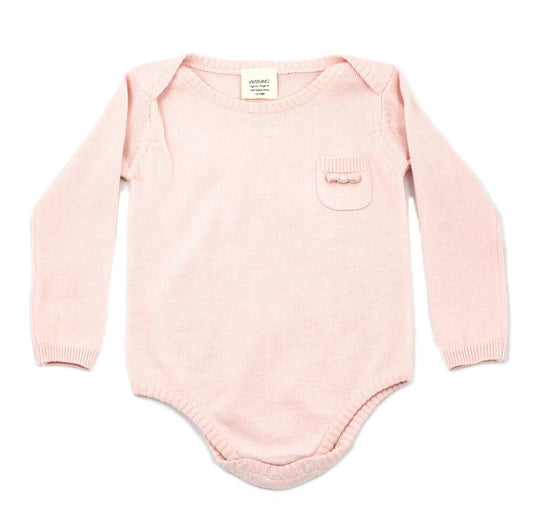 viverano long sleeve onesie sweater onesie organic cotton body suit pink