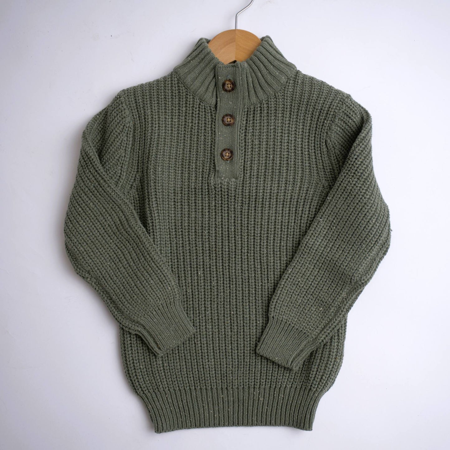 hope and henry green sage mock neck sweater
