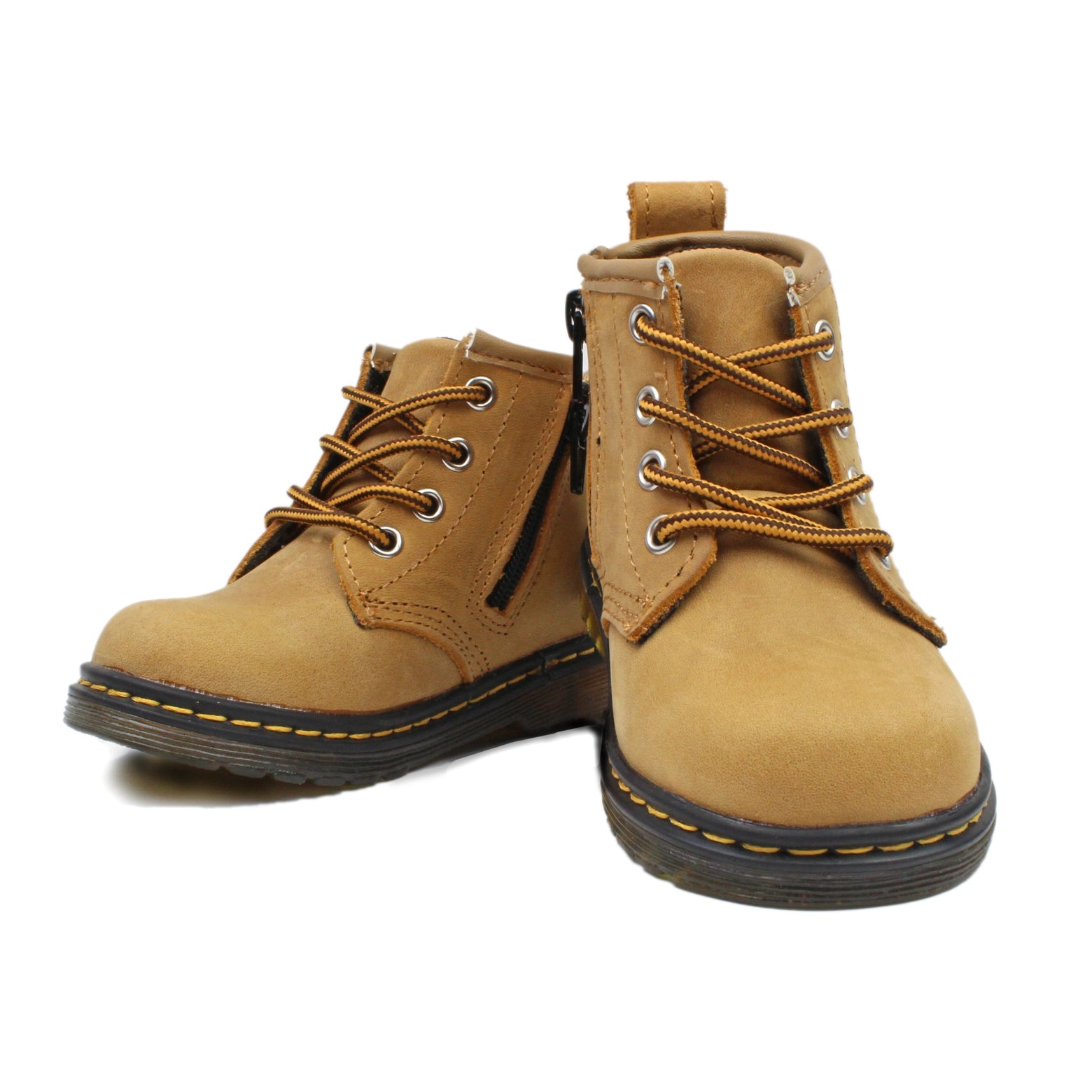 piper finn zipper tan leather combat boots 