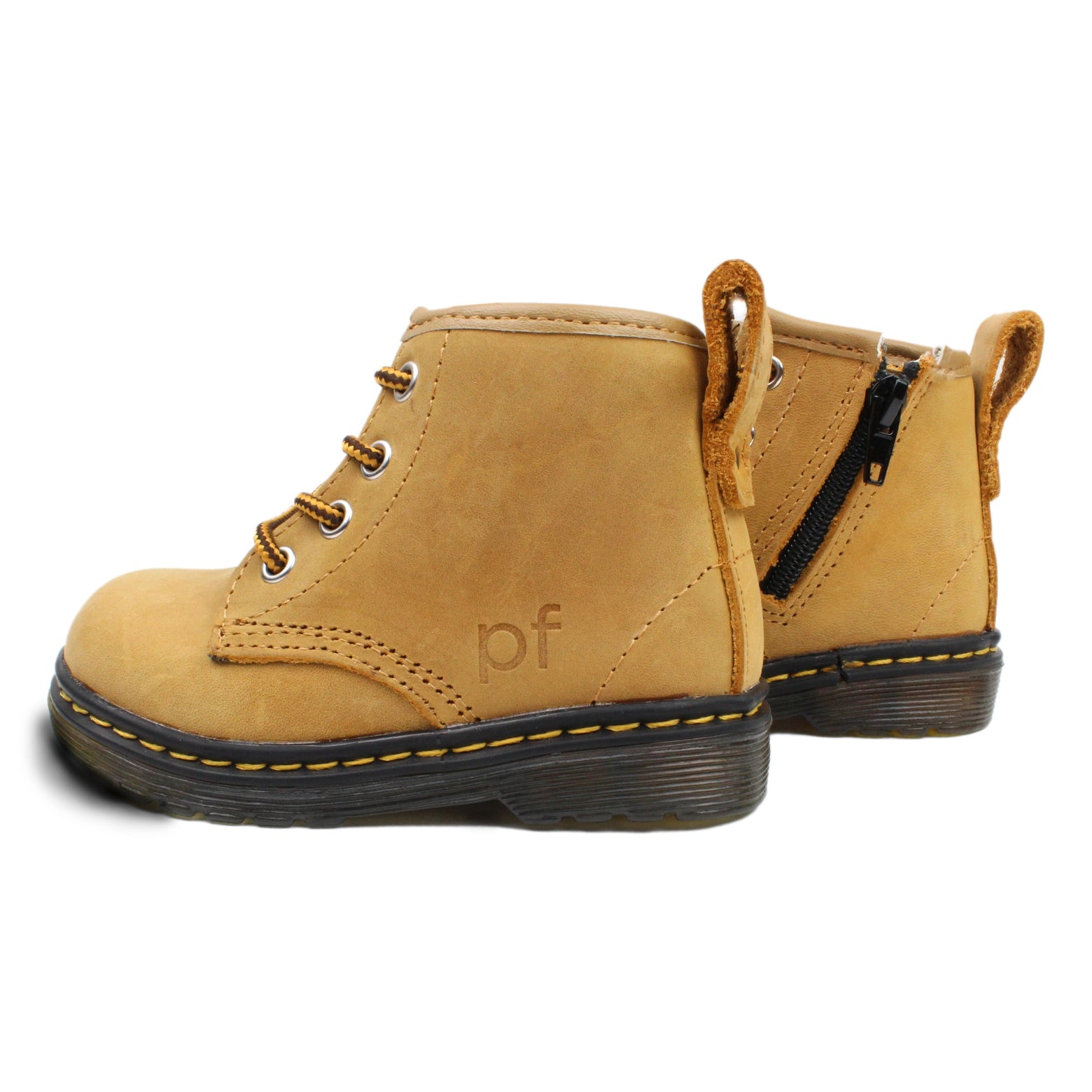 piper finn zipper tan leather combat boots 