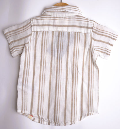 Me & Henry Newport Woven Shirt – Cream/Beige Stripe