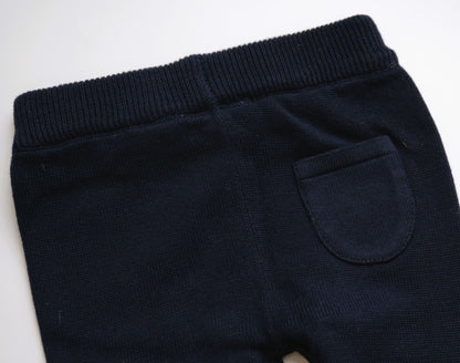 Viverano Organics Pocket Sweater Knit Baby Legging Pants (Organic Cotton) – Navy Blue