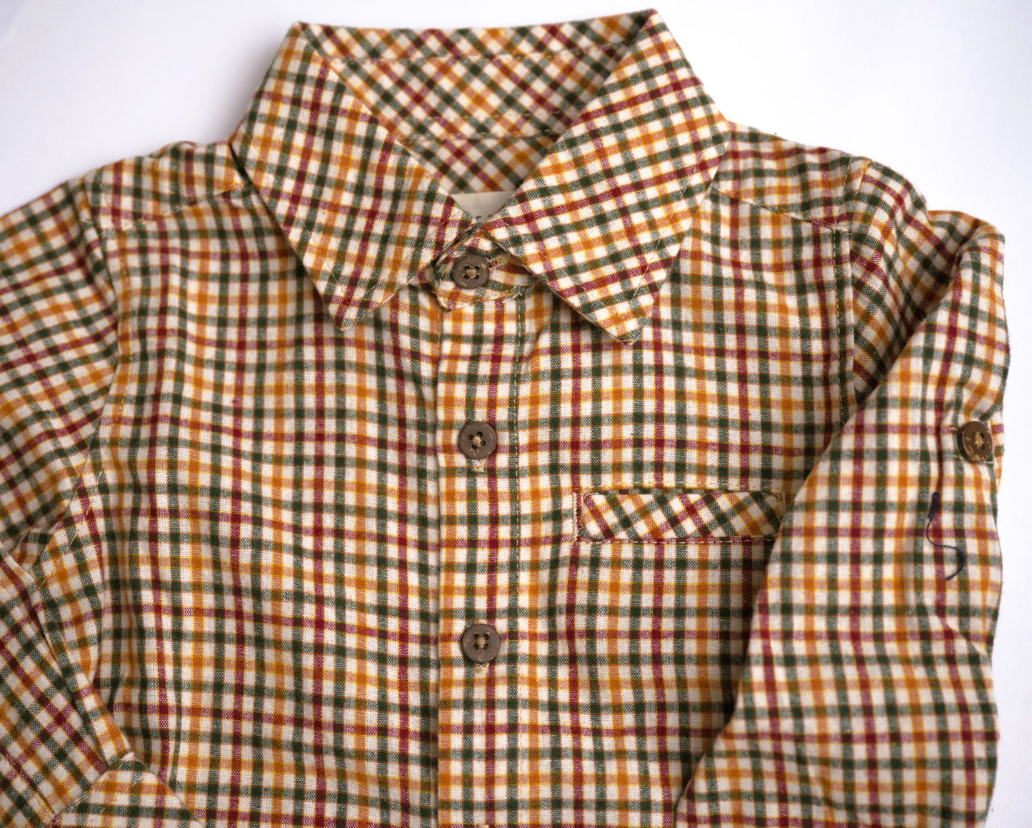 Me & Henry Atwood Woven Shirt - Navy/Gold Plaid