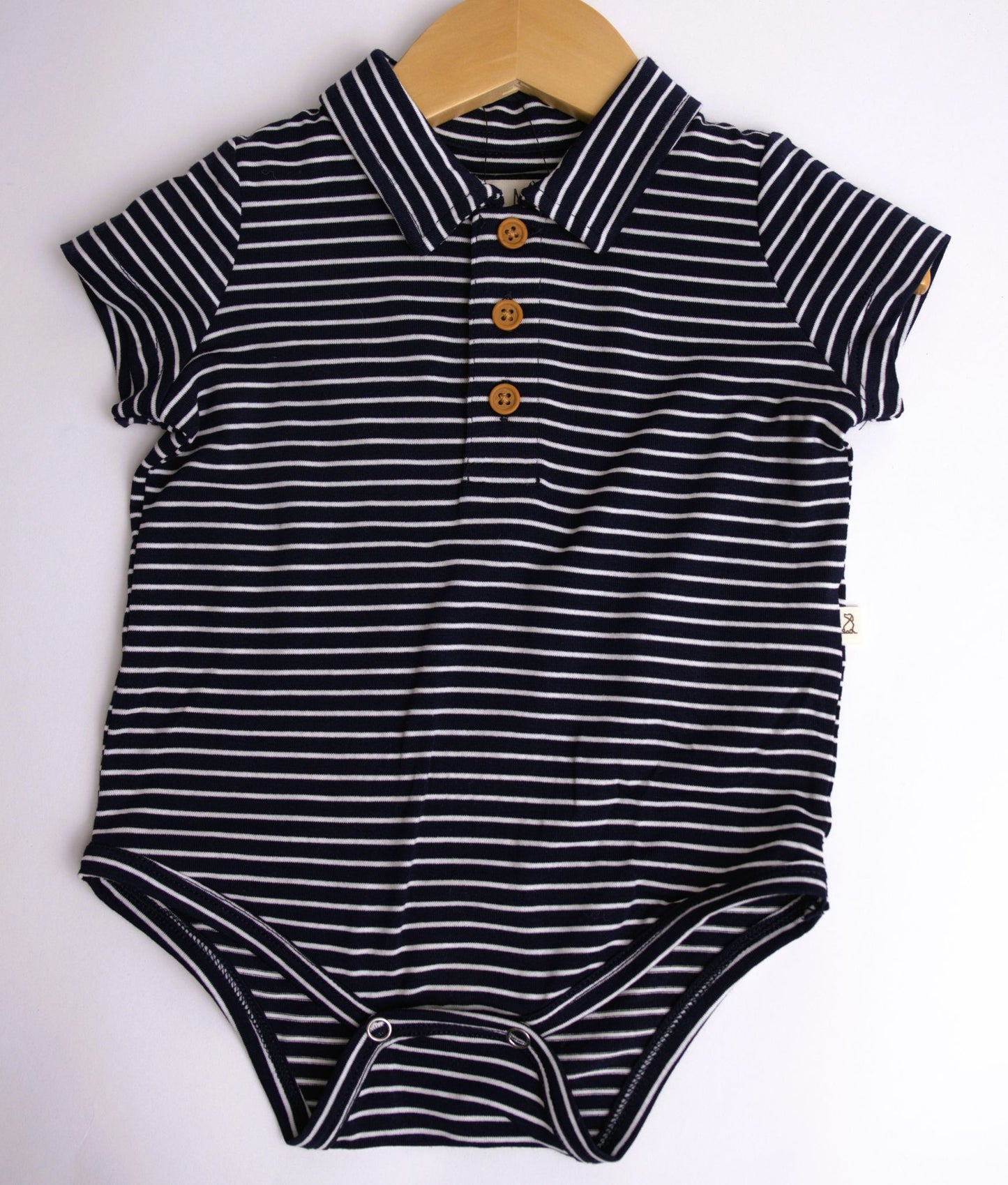 Me & Henry Jetty Polo Jersey Onesie – Navy/White