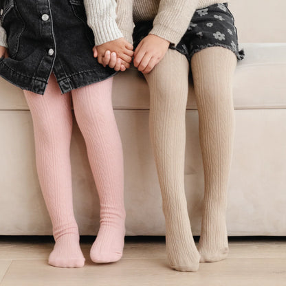 Little Stocking Co. Cable Knit Tights - Oat