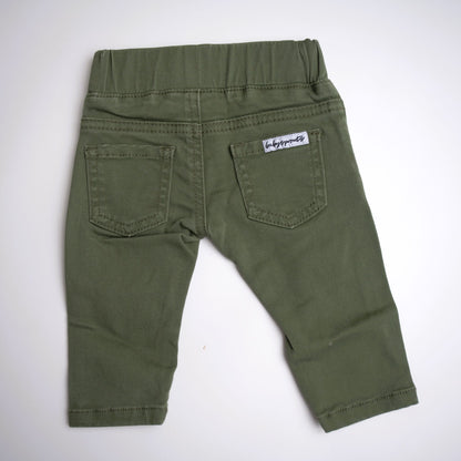 babysprouts, little boy, baby, toddler, olive, jeans, sage, green, rugged, worn, fall