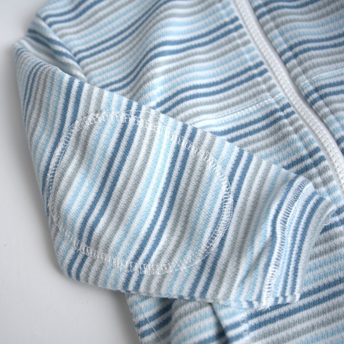 me & henry, blue ombre, striped cotton, terry hoodie, zipper