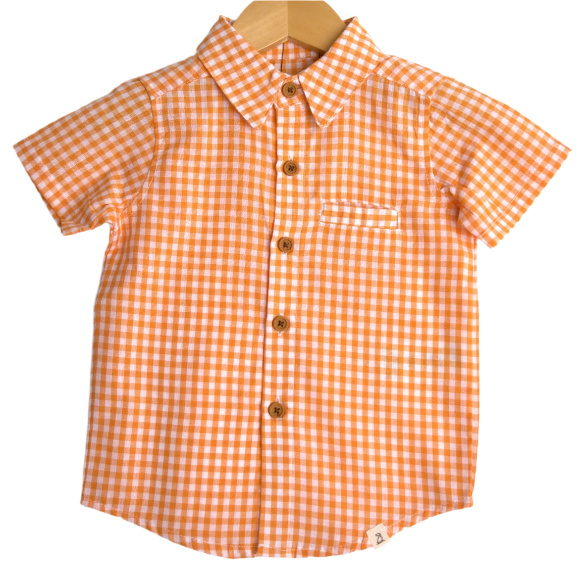 orange and white checkered dress shirt Orange checked shirt