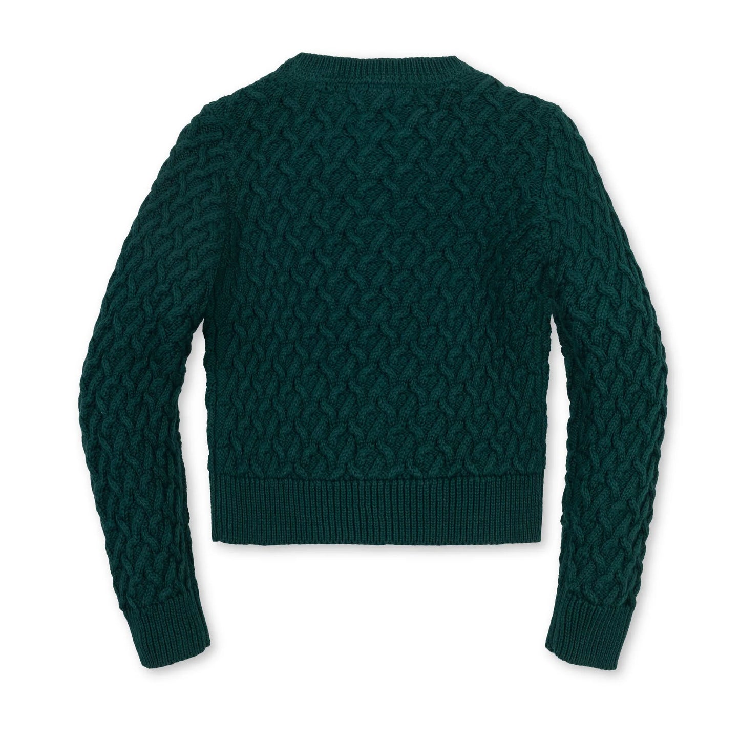 organic cotton green knit sweater with button front