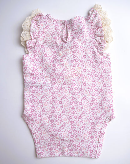 Vignette Amber Onesie - Pink Ditsy Floral