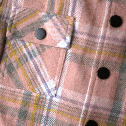 babysprouts, cottons, flannel, pink, shacket, coat, hooded, grey, girl, toddler, fall, coat