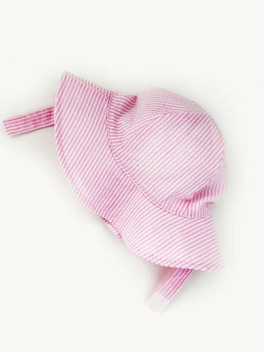 pink seersucker sunhat