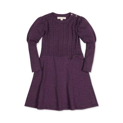 hope and henry long sleeve sweater dress in plum, little girl, toddler, baby, purple