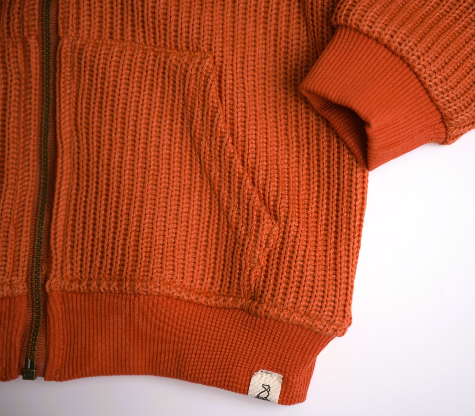 Me & Henry children's boy's hooded sweatshirt with knit lined zippered front. Fall colors, pumpkin, burnt orange, gray lining.