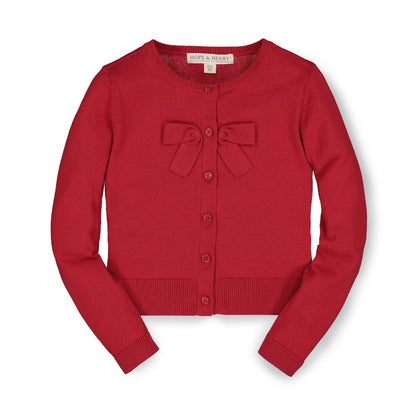 hope and henry, red, bow front, cardigan, christmas, long sleeve, dressy