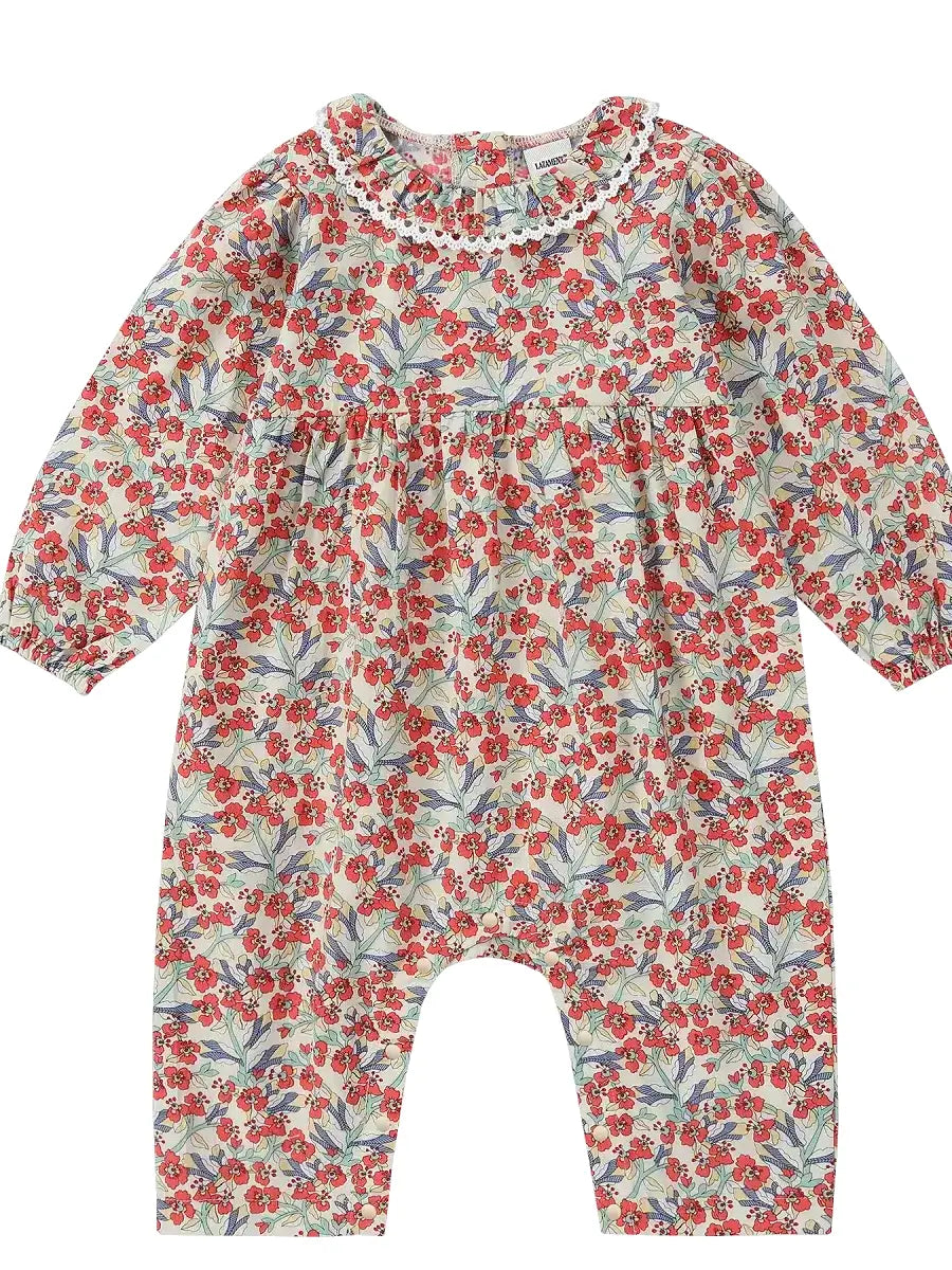 Lazament Organic Floral Red Romper